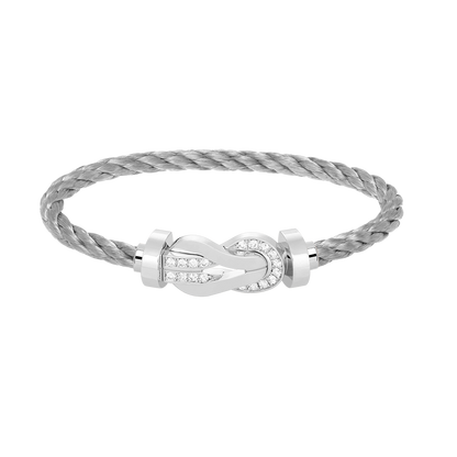 [Angela Jewellery]CHANCE LARGE 8 FIGURE BUCKLE HALF DIAMOND BRACELET SILVER