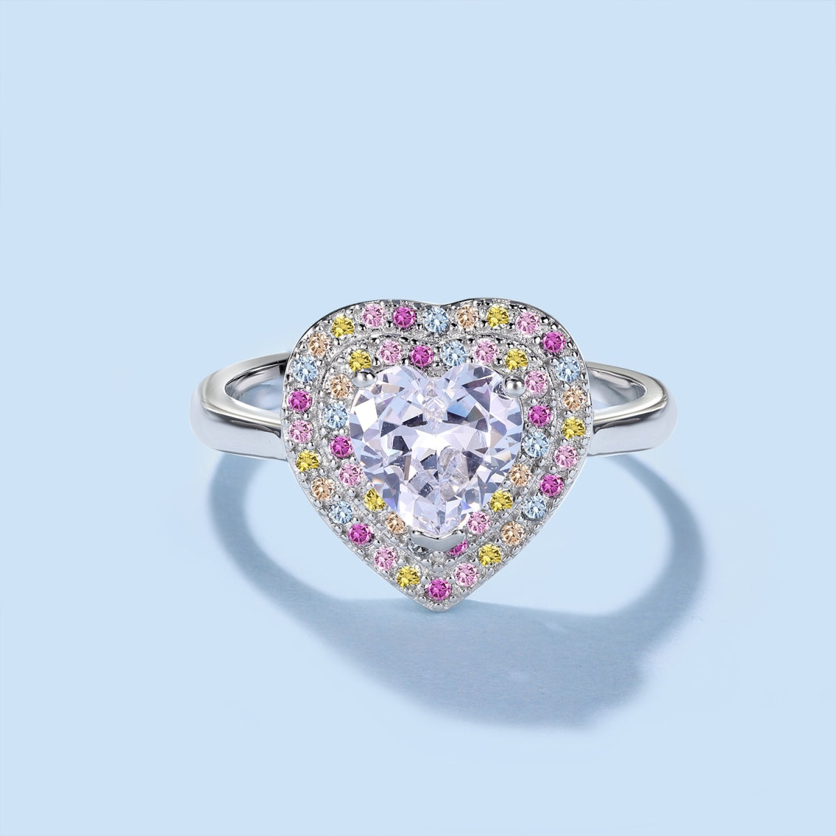 Angela Jewelry]Delicate Ebullient Heart Shape Wedding Ring