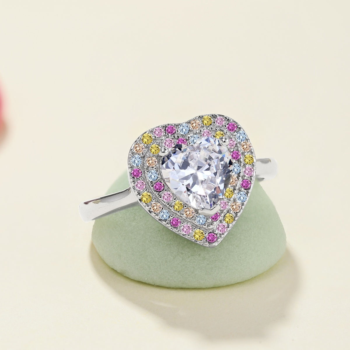 Angela Jewelry]Delicate Ebullient Heart Shape Wedding Ring