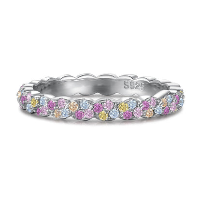 Angela Jewelry]Dainty Ebullient Round Cut Daily Ring
