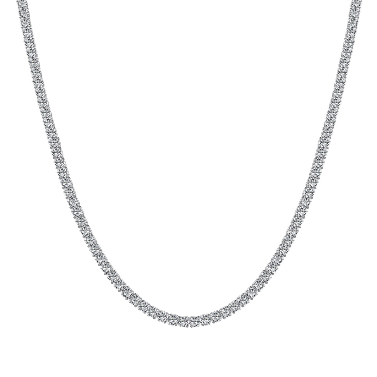Angela Jewelry]Delicate Round Shape Tennis Necklace