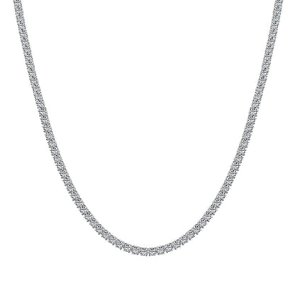 Angela Jewelry]Delicate Round Shape Tennis Necklace