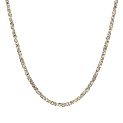 Angela Jewelry]Delicate Round Shape Tennis Necklace