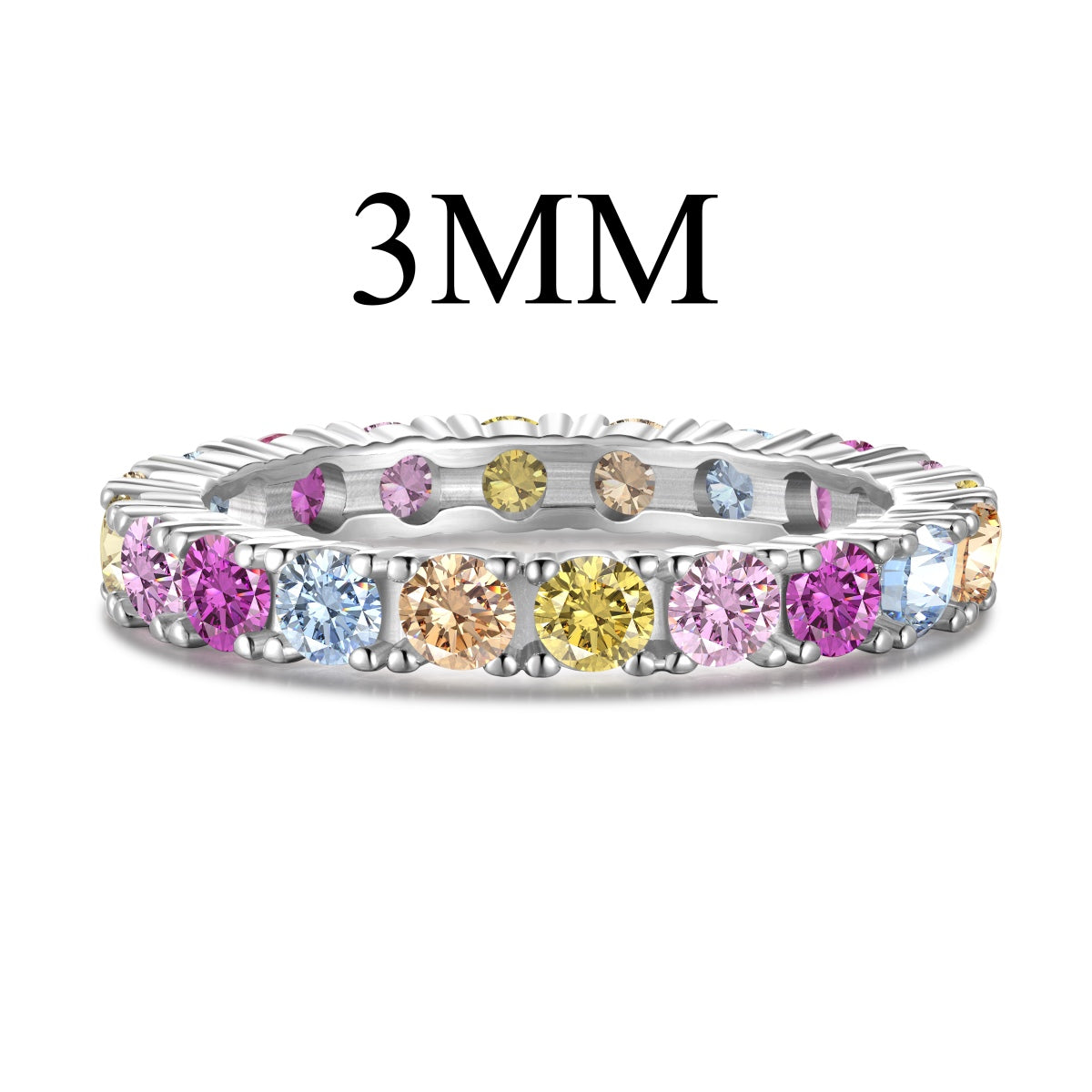 Angela Jewelry]Dazzling Lustrous Round Cut Tennis Ring
