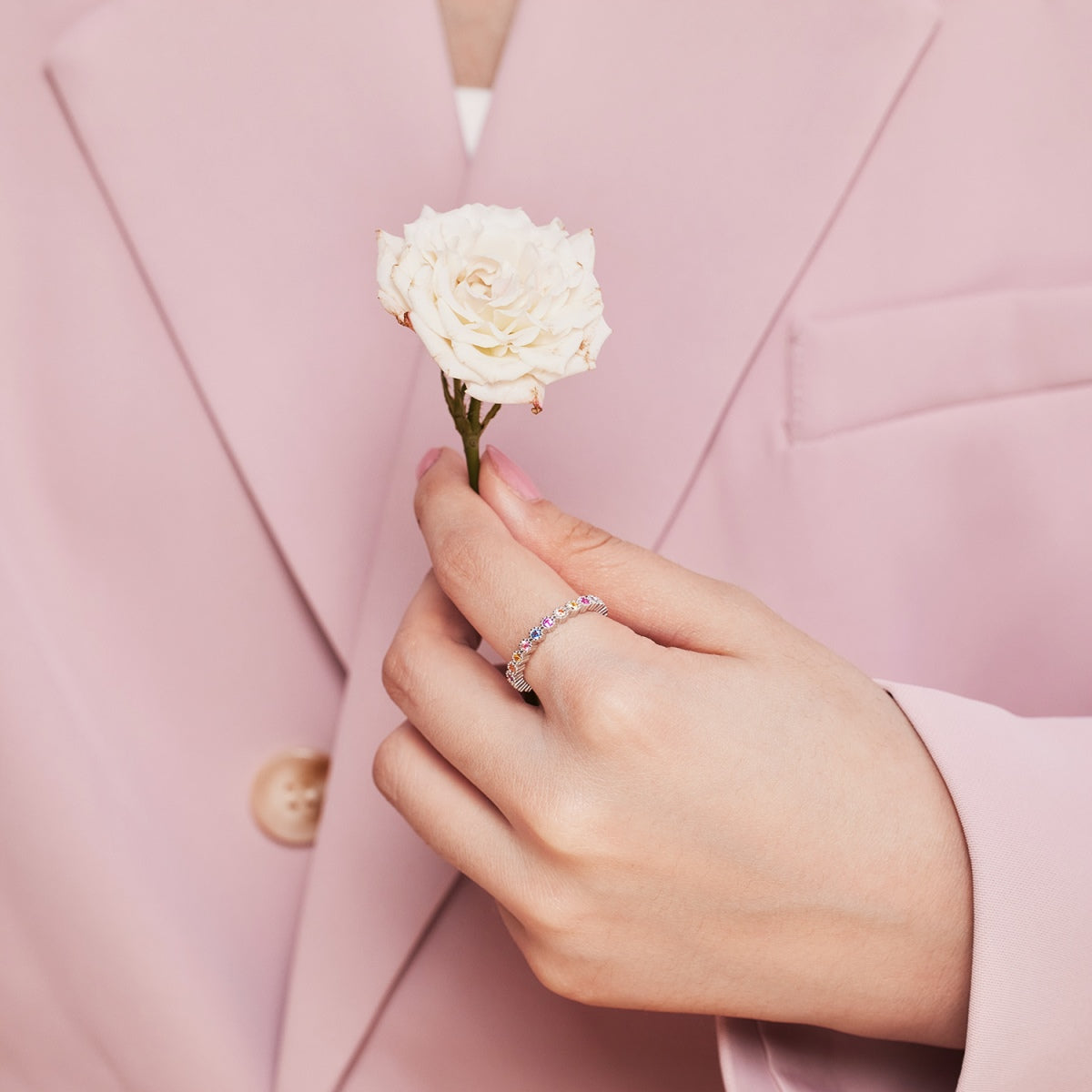 Angela Jewelry]Unique Scintillating Round Cut Daily Ring
