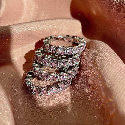 Angela Jewelry]Eternity Round Cut Tennis Ring