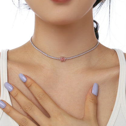 Angela Jewelry]1.0 Carat Shining Oval Cut Necklace