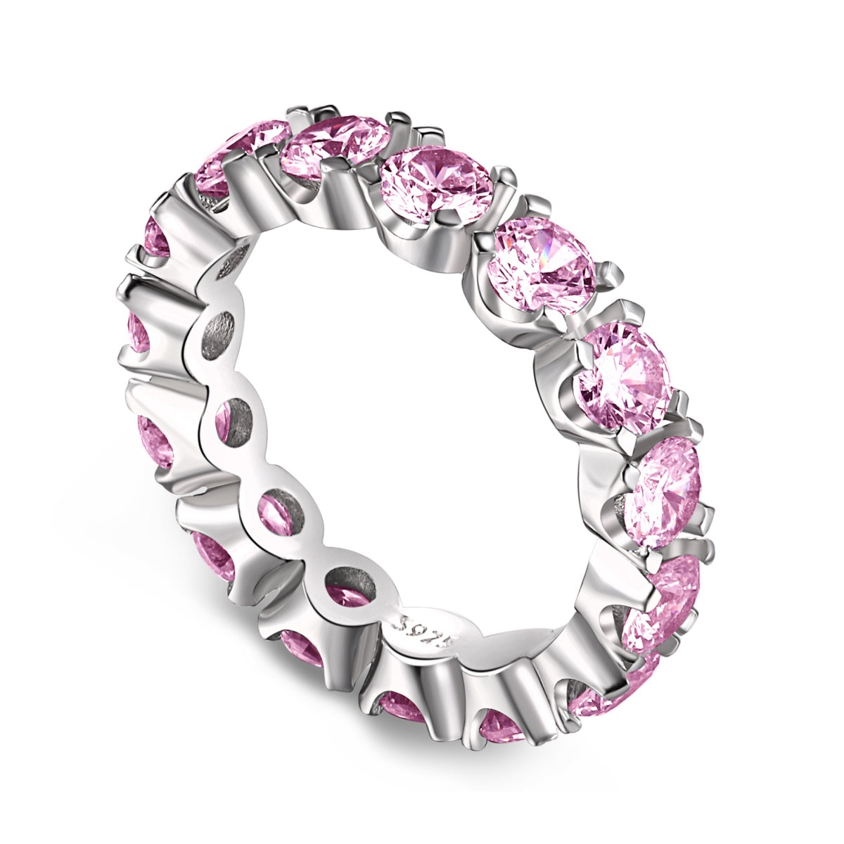 Angela Jewelry]Eternity Round Cut Tennis Ring