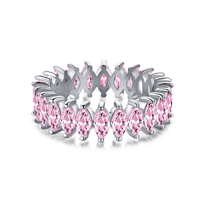 Angela Jewelry]Gorgeous Marquise Cut Tennis Ring