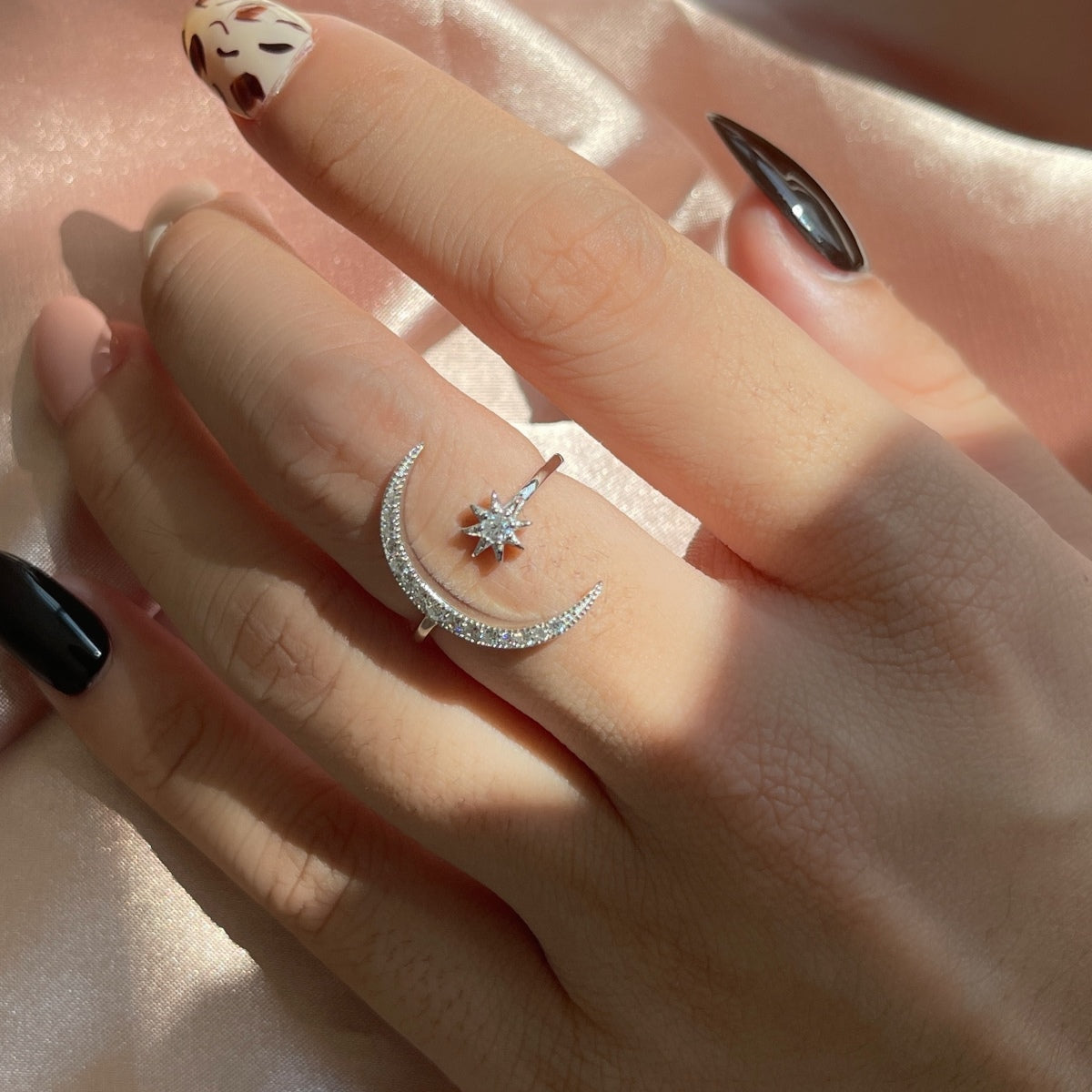 Angela Jewelry]Eternity Moon & Star Ring