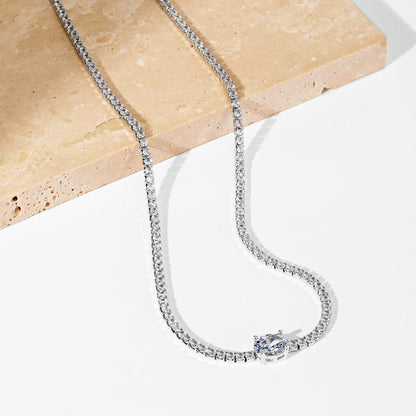 Angela Jewelry]1.0 Carat Shining Oval Cut Necklace