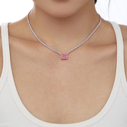 Angela Jewelry]4.0 Carat Elegant Radiant Cut Necklace