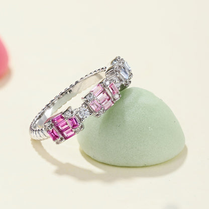Angela Jewelry]Unique Colorful Emerald Cut Party Ring