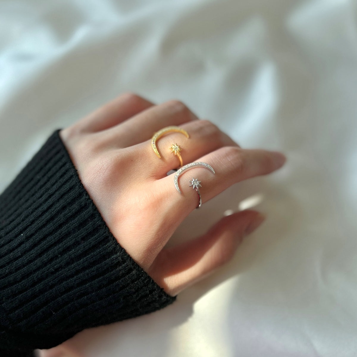 Angela Jewelry]Eternity Moon & Star Ring