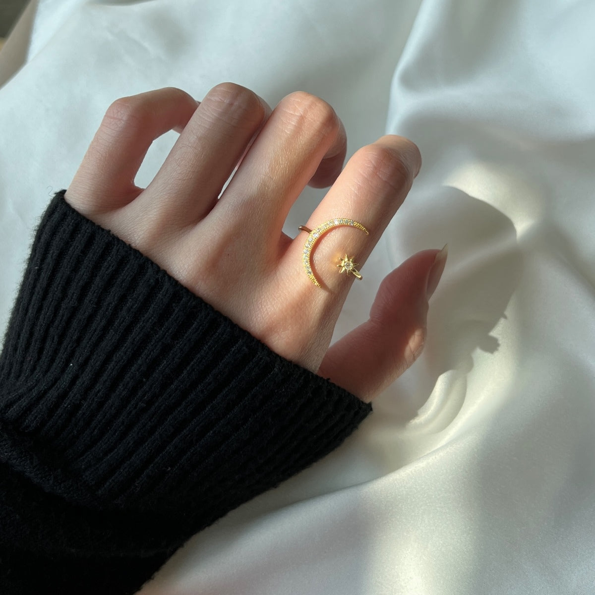 Angela Jewelry]Eternity Moon & Star Ring