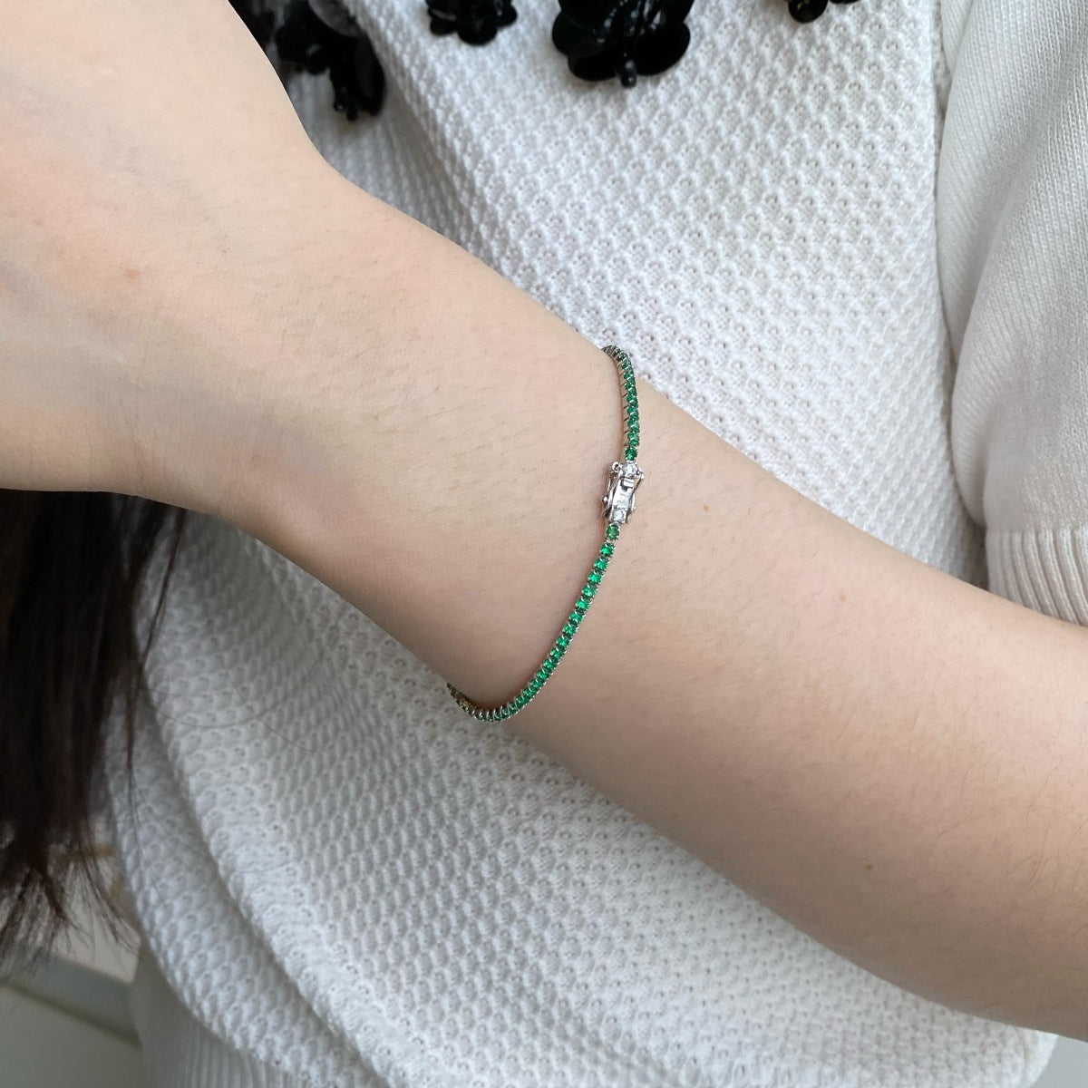 Angela Jewelry]Dazzling Colorful Round Cut Daily Bracelet