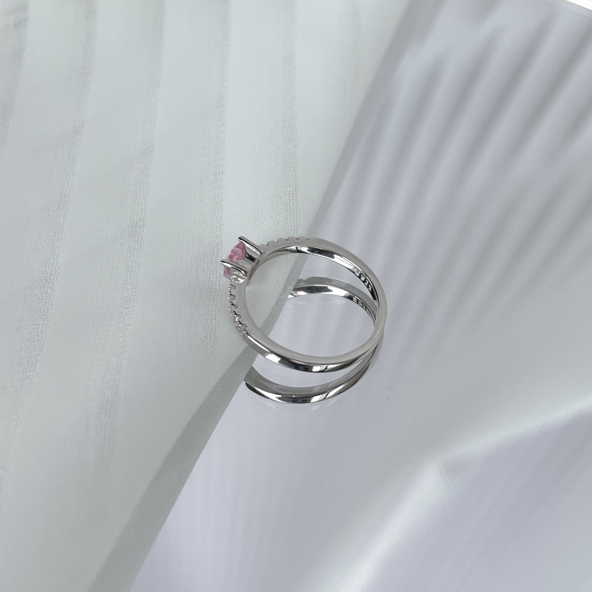 Angela Jewelry]0.5 Carat CaratEternity Charming Heart Shape Lover Ring