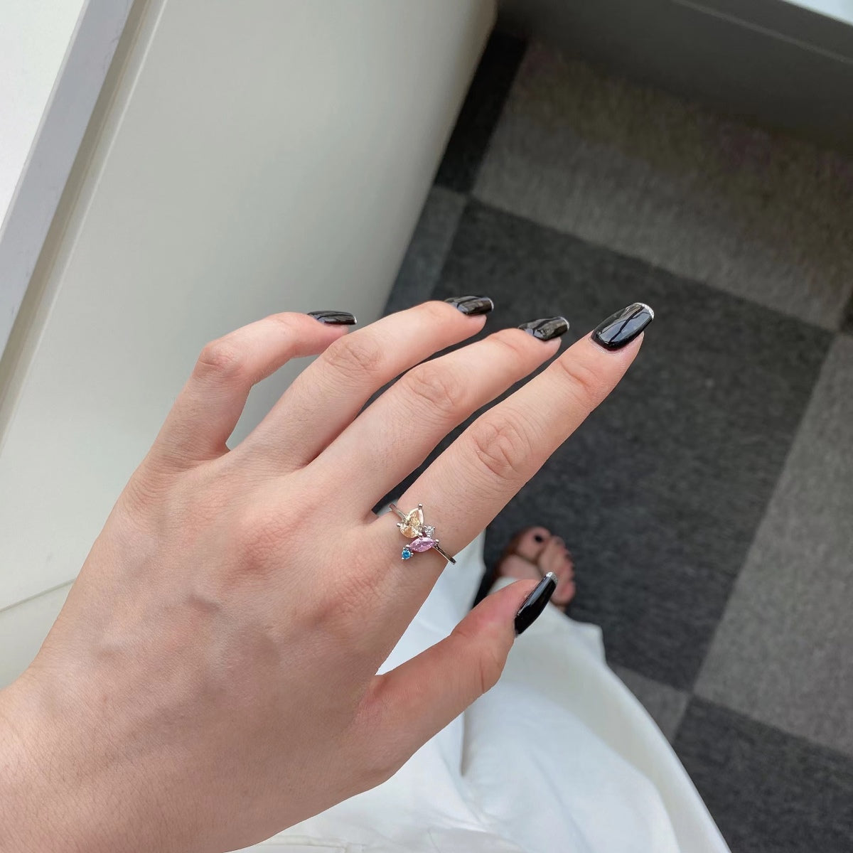 Angela Jewelry]Radiant Colorful Multi Cut Daily Ring