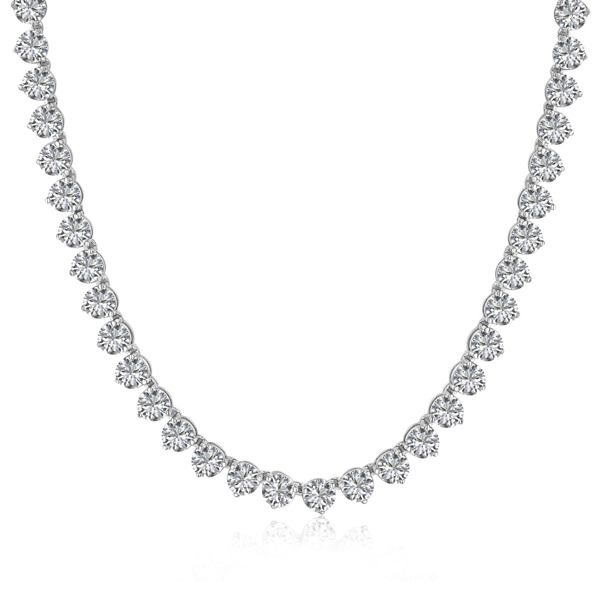 Angela Jewelry]Ornate Heart Cut Tennis Necklace