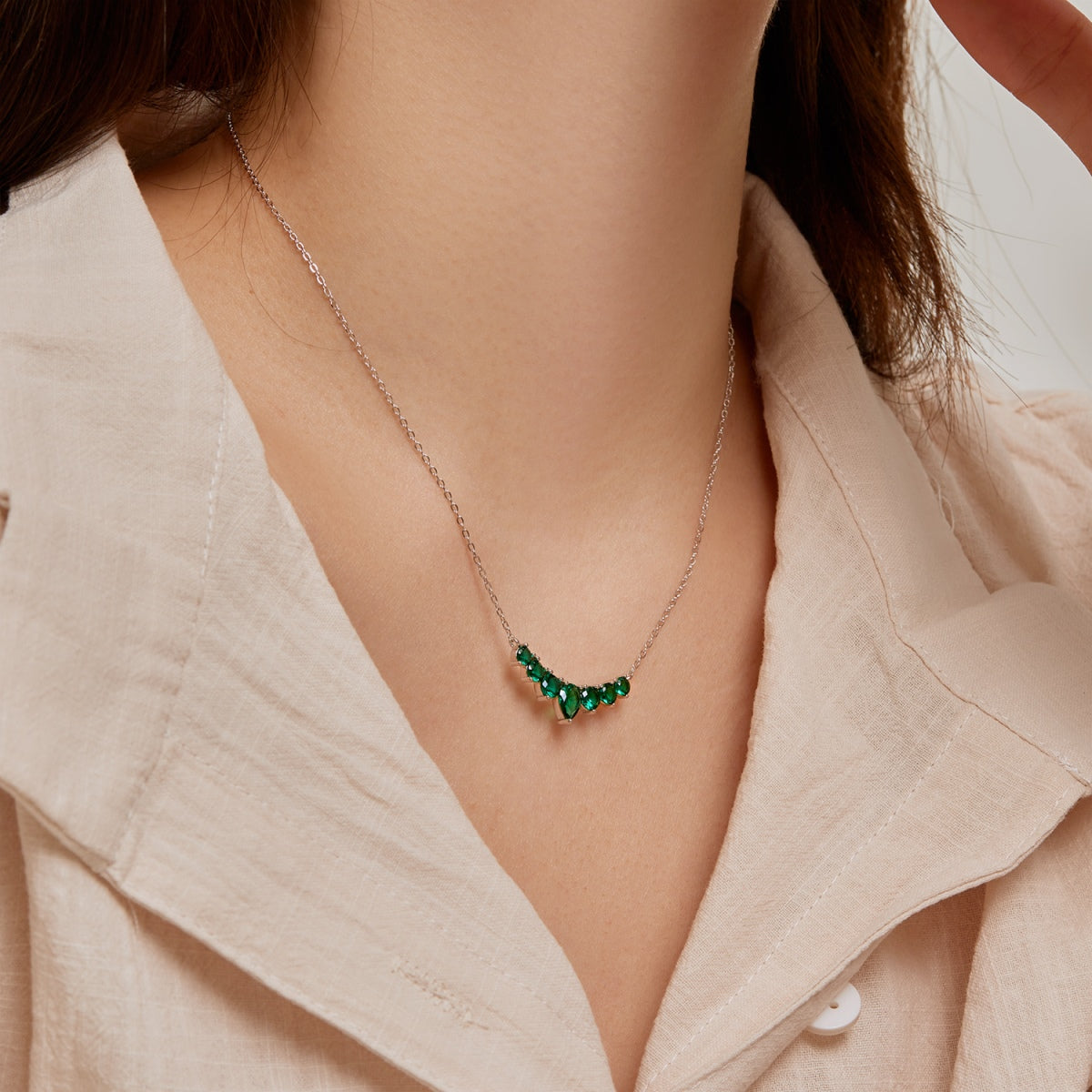 Angela Jewelry]Dainty Colorful Heart Necklace
