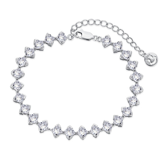 Angela Jewelry]0.5 Carat Ornate Princess Cut Daily Bracelet