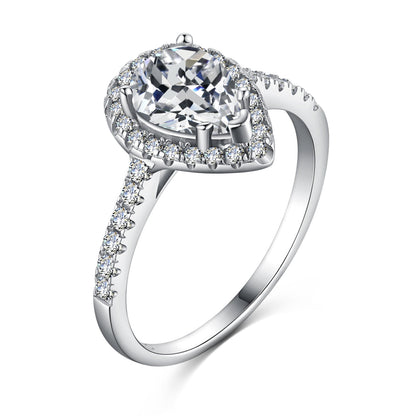 Angela Jewelry]1.0 Carat Luxurious Resplendent Water Drop Shape Wedding Ring