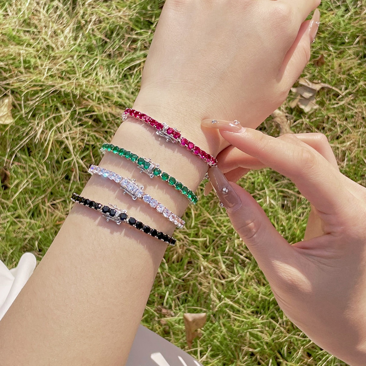 Angela Jewelry]Radiant Colorful Round Cut Party Bracelet