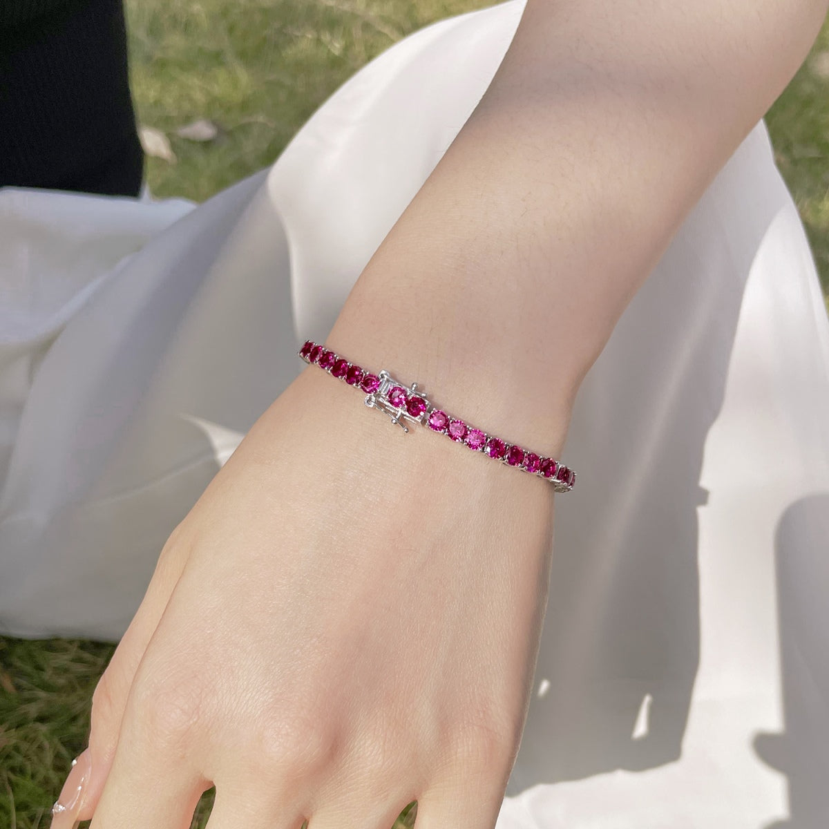 Angela Jewelry]Radiant Colorful Round Cut Party Bracelet