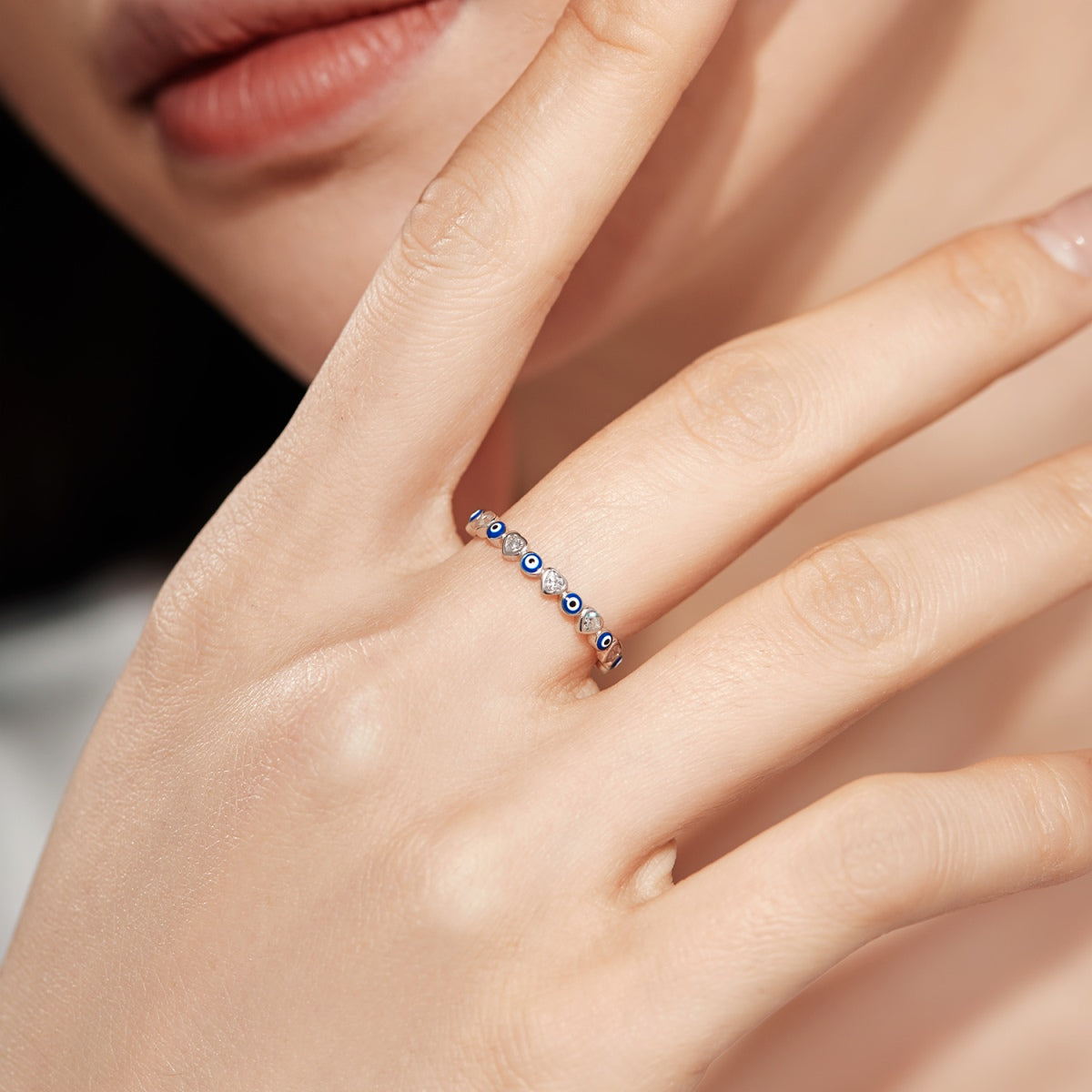 Angela Jewelry]Radiant Colorful Round Shape Daily Ring