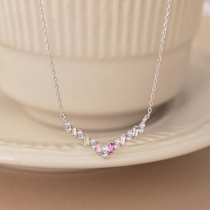 Angela Jewelry]Dazzling Rainbow Necklace