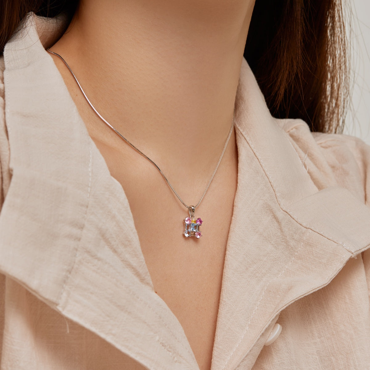 Angela Jewelry]Gorgeous Multi Colorful Necklace