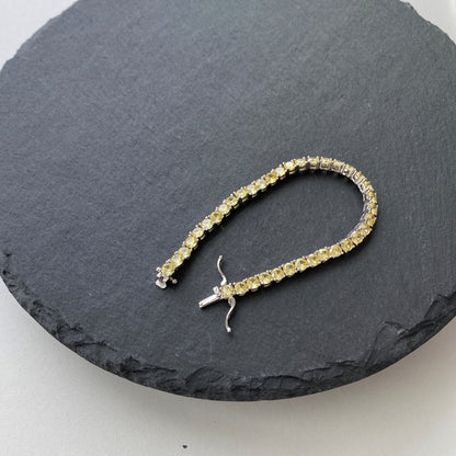 Angela Jewelry]Ornate Dazzling Round Cut Tennis Bracelet