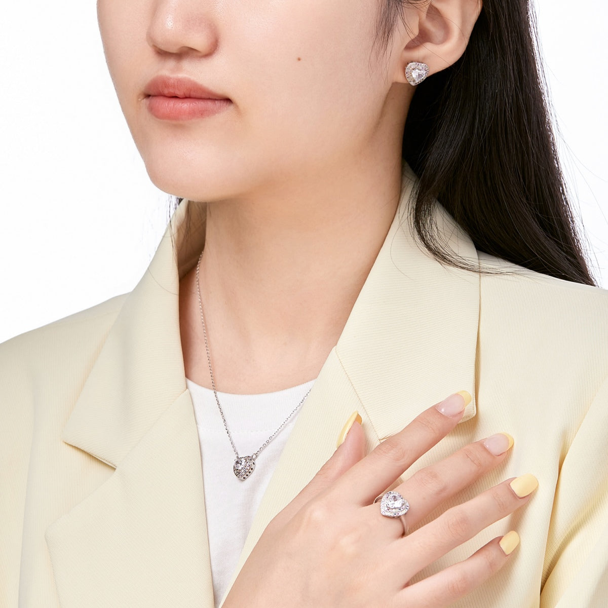 Angela Jewelry]Delicate Ebullient Heart Shape Wedding Ring