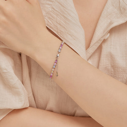 Angela Jewelry]Delicate Colorful Emerald Cut Party Bracelet