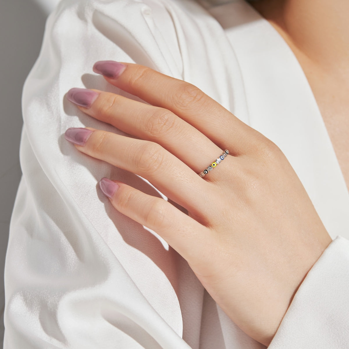 Angela Jewelry]Sparkling Vibrant Round Shape Daily Ring