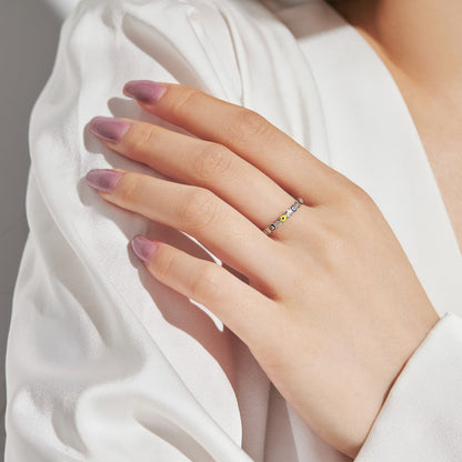 Angela Jewelry]Sparkling Vibrant Round Shape Daily Ring