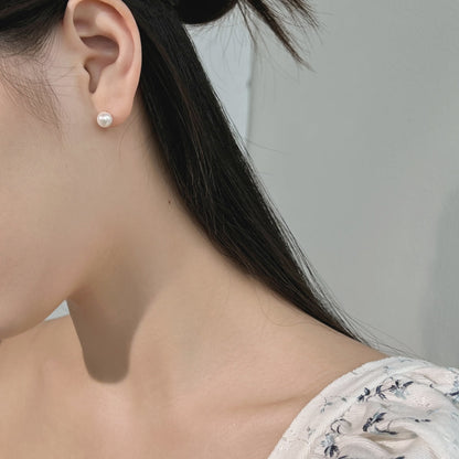 Angela Jewelry]Delicate Pearl Earrings