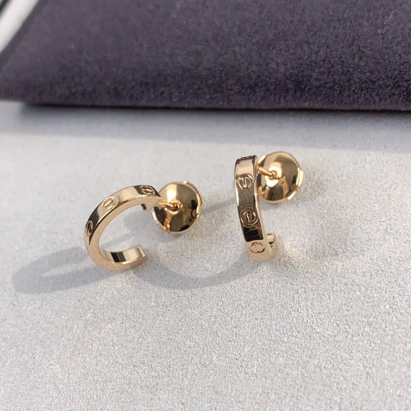 [Angela Jewellery]LOVE EARRINGS 2.65MM PINK GOLD