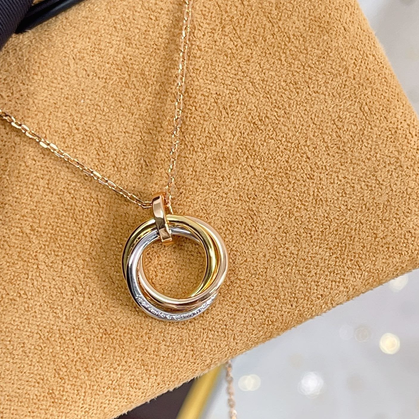 [Angela Jewellery]TRINITY NECKLACE SILVER GOLD PINK GOLD DIAMONDS