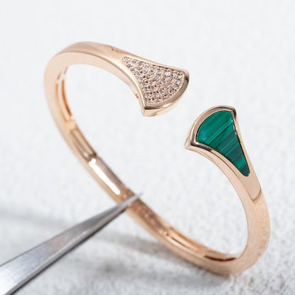 [Angela Jewellery]DREAM BRACELET OPEN MALACHITE PINK GOLD