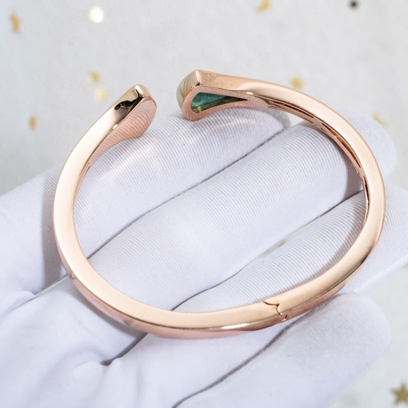 [Angela Jewellery]DREAM BRACELET OPEN MALACHITE PINK GOLD