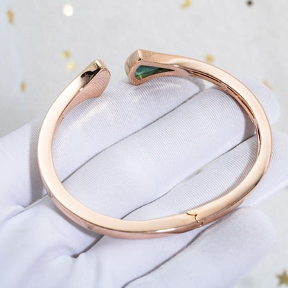[Angela Jewellery]DREAM BRACELET OPEN MALACHITE PINK GOLD