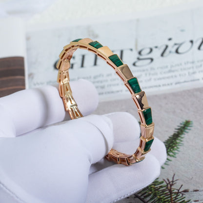 [Angela Jewellery]SERPENTI BRACELET PINK GOLD MALACHITE