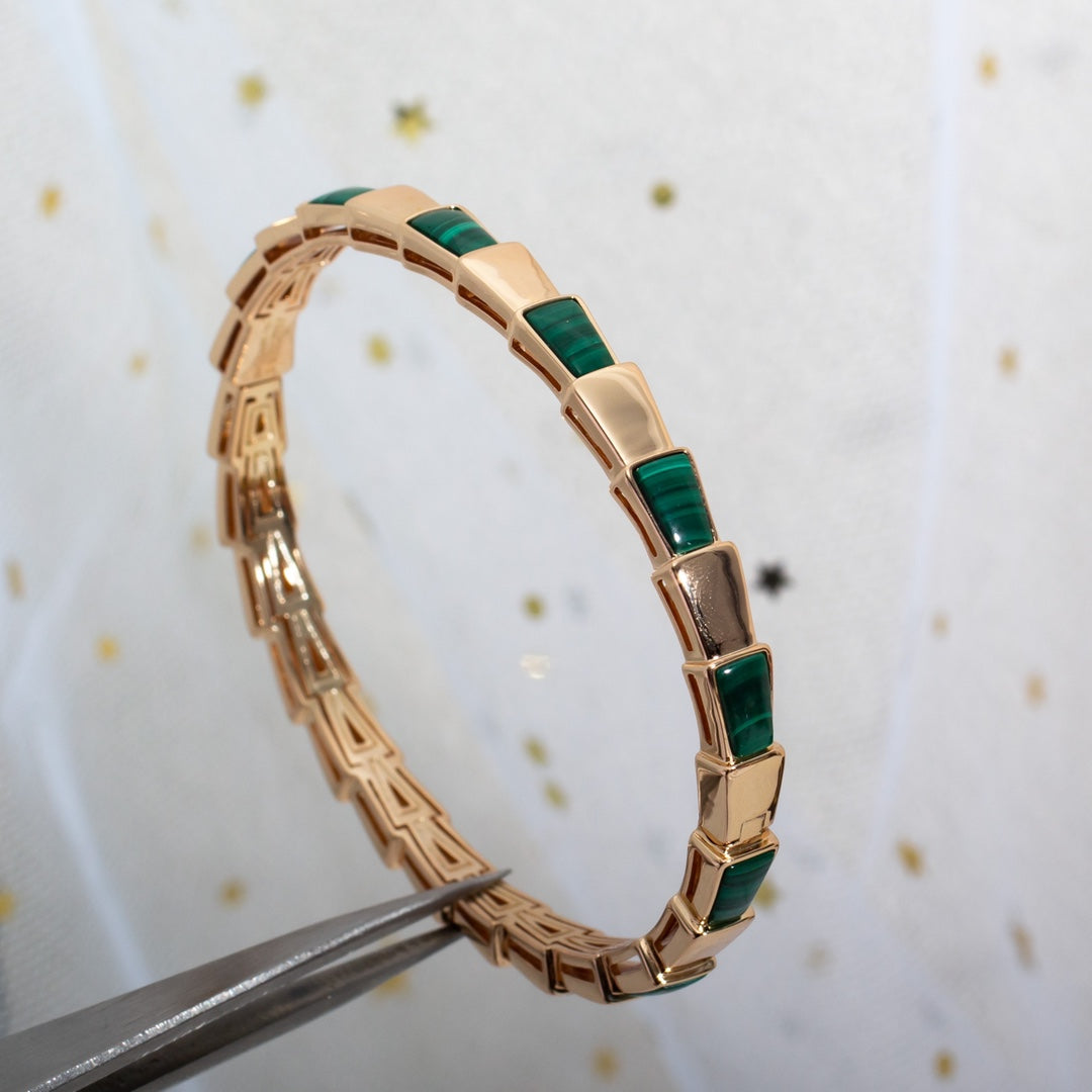 [Angela Jewellery]SERPENTI BRACELET PINK GOLD MALACHITE