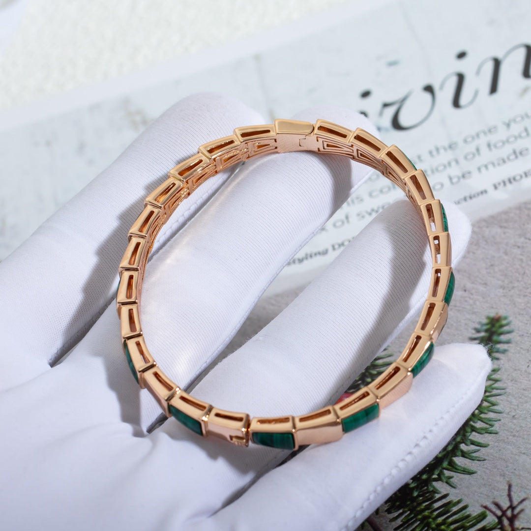 [Angela Jewellery]SERPENTI BRACELET PINK GOLD MALACHITE