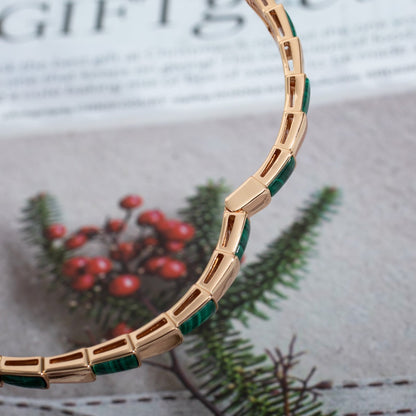 [Angela Jewellery]SERPENTI BRACELET PINK GOLD MALACHITE