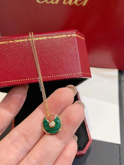 [Angela Jewellery]AMULETTE ROSE GOLD MALACHITE NECKLACE