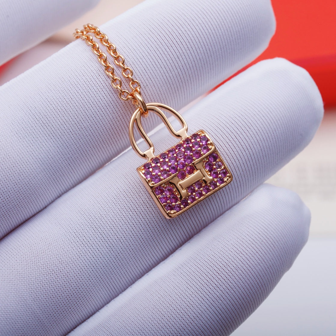 [Angela Jewellery]CONSTANCE PEDANT PURPLE DIAMOND NECKLACE