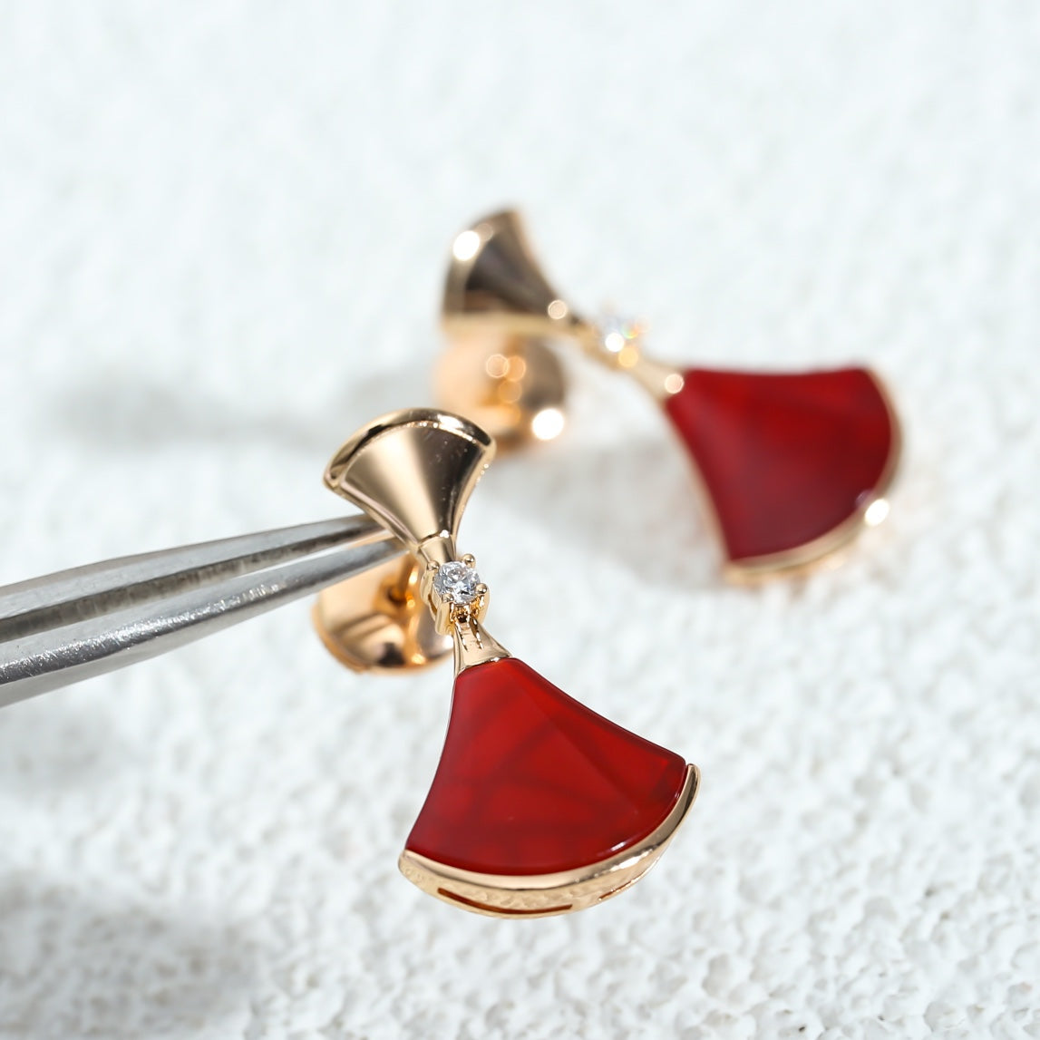 [Angela Jewellery]DREAM Carnelian PINK GOLD EARRINGS
