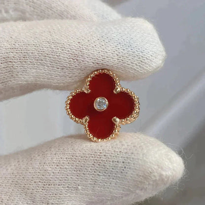 [Angela Jewellery]CLOVER MEDIUM 1 MOTIFS CARNELIAN  DIAMOND earrings